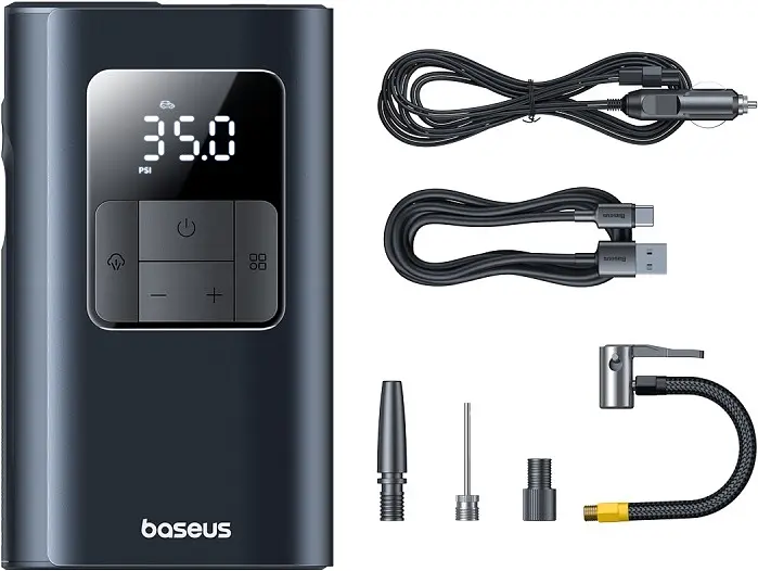 Автомобільний насос Baseus PrimeTrip VA1 Wired Wireless 2-in-1 Tire Inflator black (C11169001121-00)