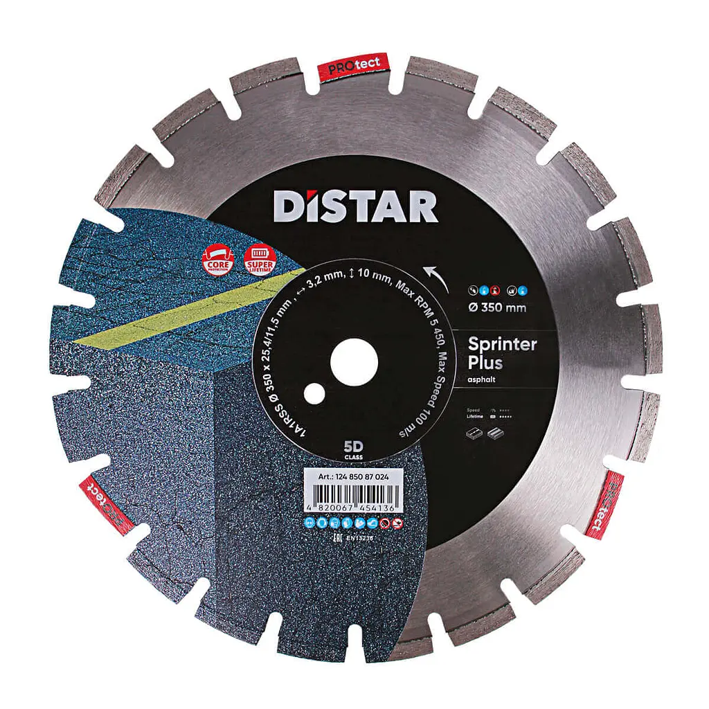 Алмазний диск по асфальту Distar Sprinter Plus 1A1RSS/C1S-W 350x3,2/2,2x25,4-11,5-21-ARP 40x3,2x8+2 R165