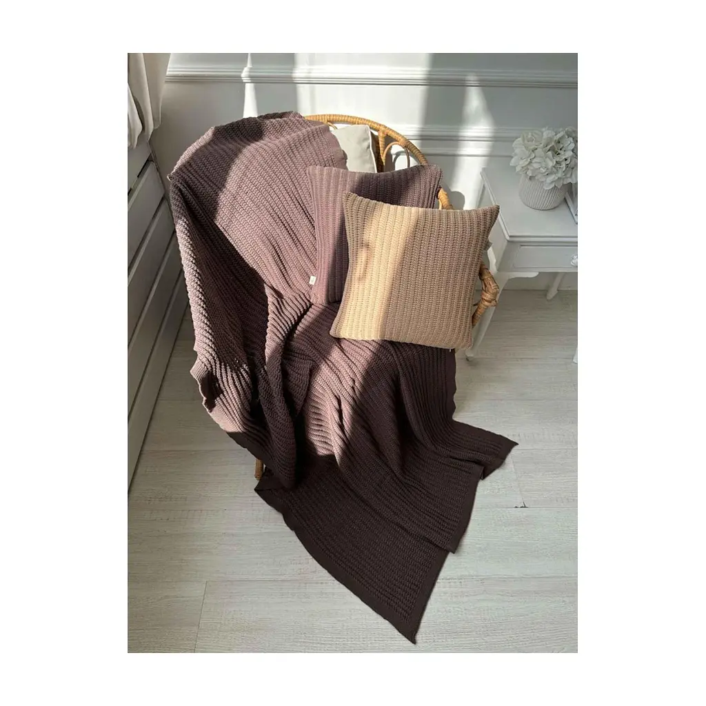Плед Прованс COTTON шоколадний 50% бавовна 50 % акрил 200 х 220 см (040380) - фото 9