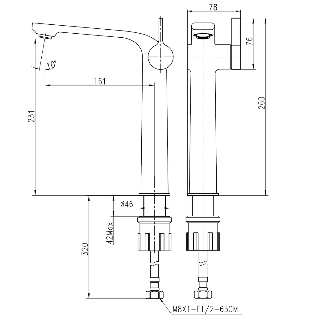 Змішувач для умивальника TOPAZ MODERNO TMD-33203-H78 хромований латунний для ванної кімнати з керамічним картриджем - фото 2