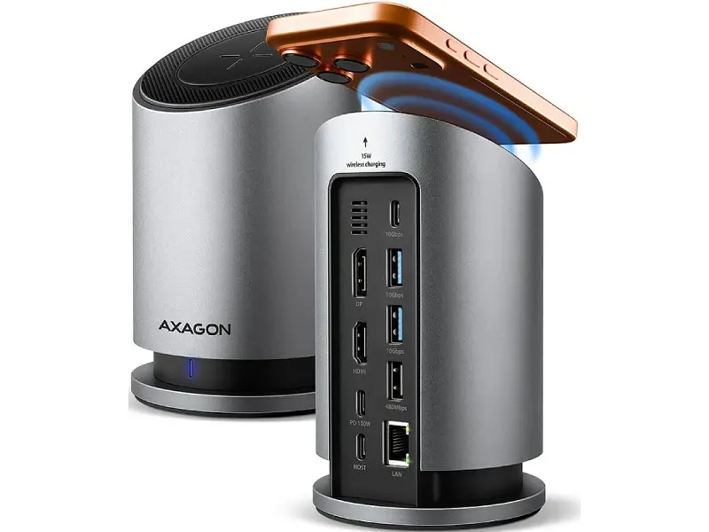 USB-хаб AXAGON Wireless Charging 9in1 (HMC-WL9) - фото 2