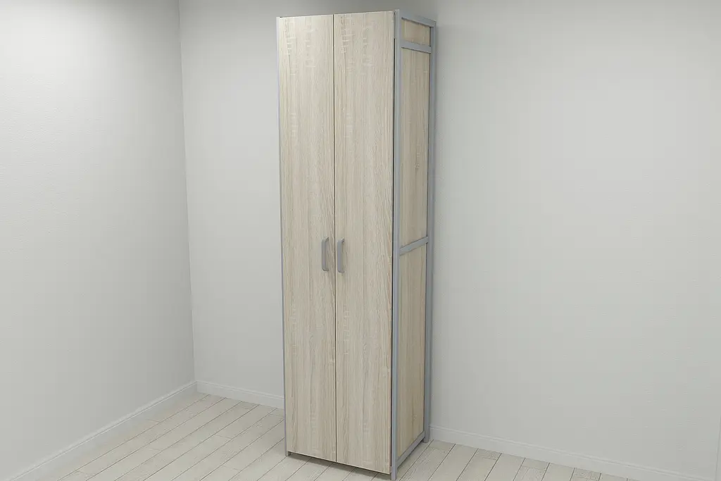 Шафа Гардероб Уні секція 7 серії Конект Ferrum-decor 220x60x50см Сірий метал ДСП Дуб Сонома 16 мм (FRD-104565) - фото 7