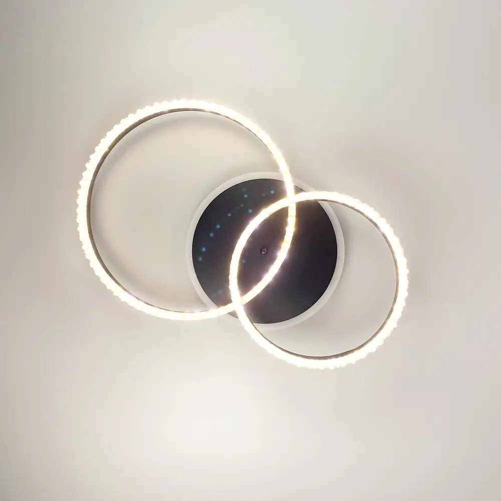 LED люстра на 2 кольца с RGB подсветкой Line.F А 55061/2В RGB BK - фото 2