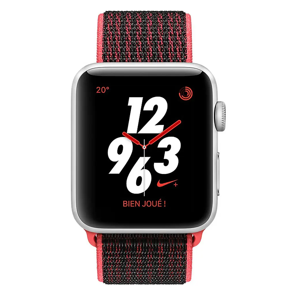 Тканинний ремінець Watchbands Nylon для Apple Watch 44mm - чорно-червоний (WB103NYLONBANDBRED2) - фото 3