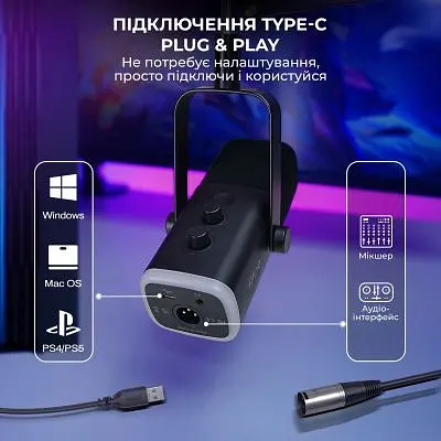Мікрофон Fifine (AM8T) USB Black (AM8T) - фото 9
