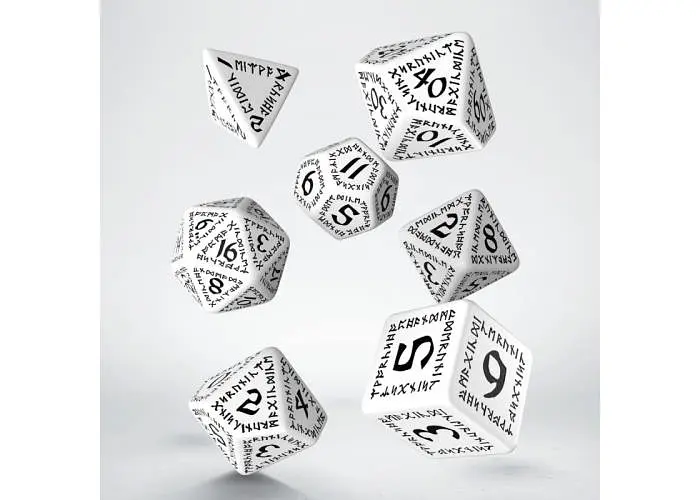 Набір кубиків Runic White & black Dice Set , 7 шт. (SRUN02) - фото 2