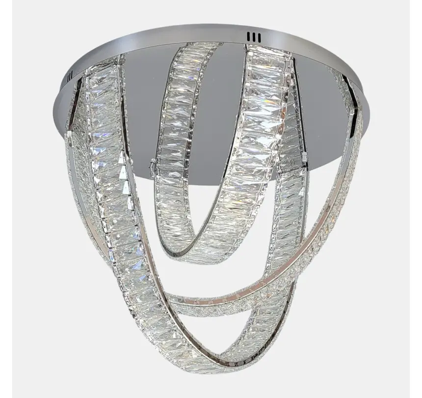 Стельова кришталева LED-люстра Artlight 578/600CH з каскадними стрічками, хром, 56 Вт, від 13-20 м² - фото 2