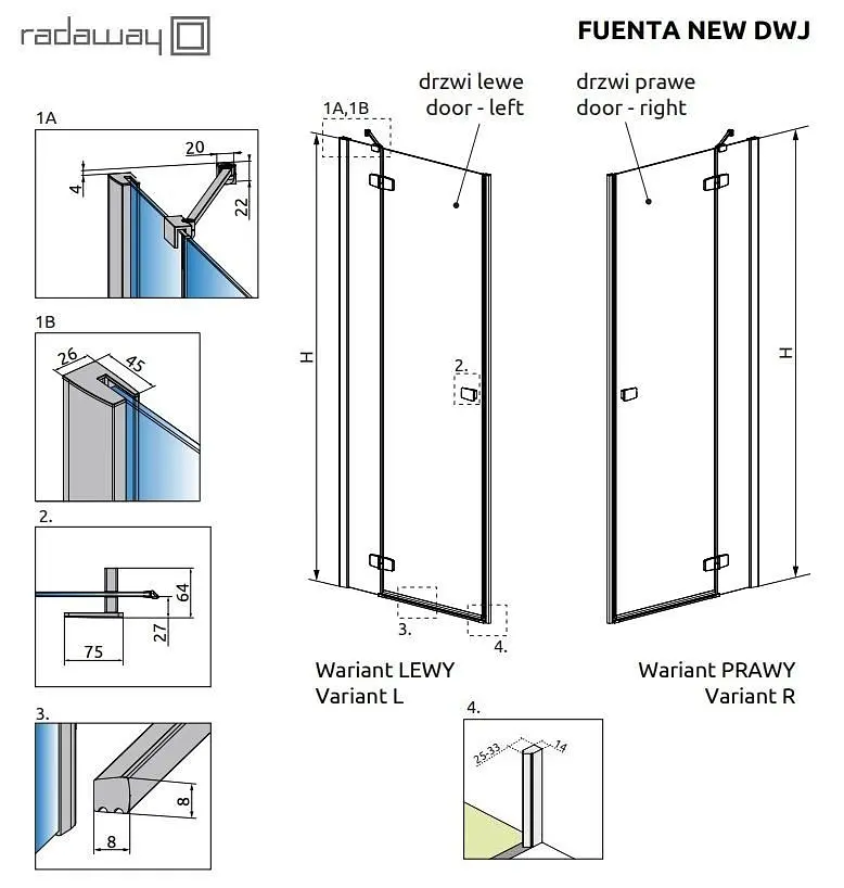 Душові двері Radaway Fuenta New DWJ 100 см 384014-01-01R - фото 3