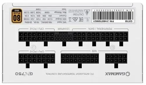 Блок живлення 750 Вт, GX-750 PRO, White, модульний GameMax teh0028884 - фото 9
