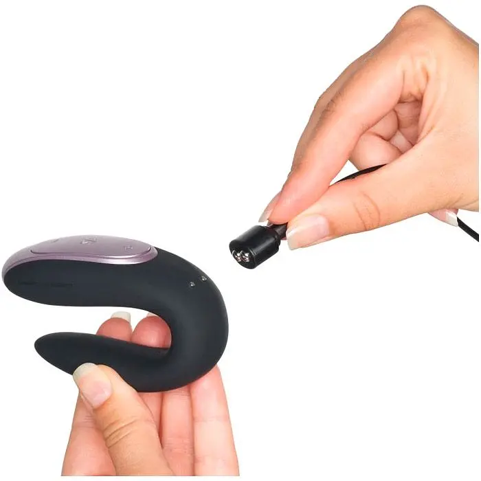 Смарт-вібратор для пар Satisfyer Double Fun Partner Vibrator Black (SO5058) [95355] - фото 11