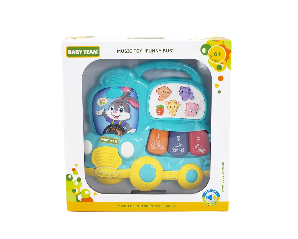 Музична іграшка Baby Team Веселий автобус блакитний (8633_голубой) - фото 3