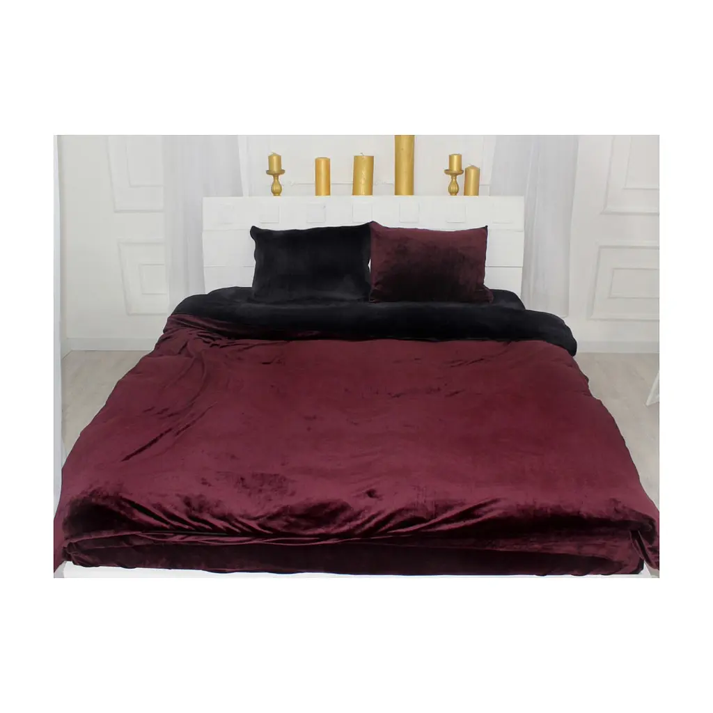 Постільна білизна MirSon Велюр Winter Frost 28-0007 + 28-0002 Poinsettia Velvet 200х220 (2200004007441)