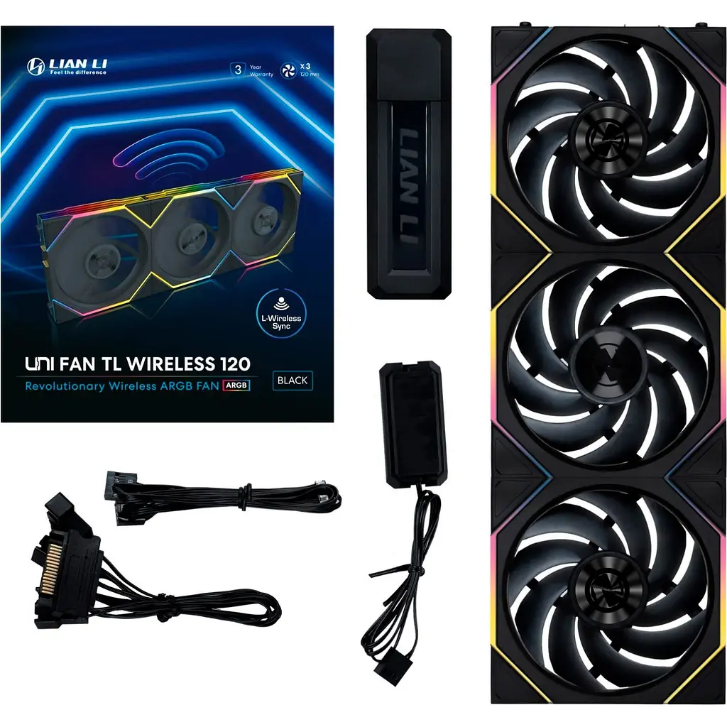 Вентилятор Lian Li Uni Fan TL Wireless 120-3 Black (G99.12TL1W3B.00) - фото 2
