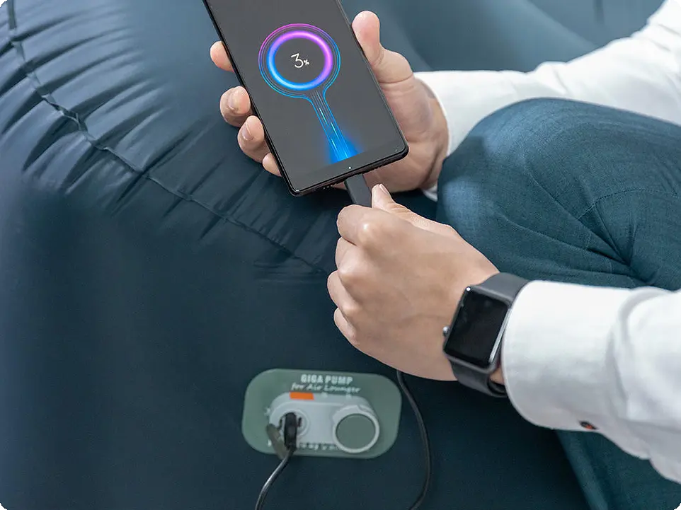 Надувне ліжко з вбудованим електронасосом Xiaomi GIGA Lounger GS1 (MQC001) Blue - фото 4