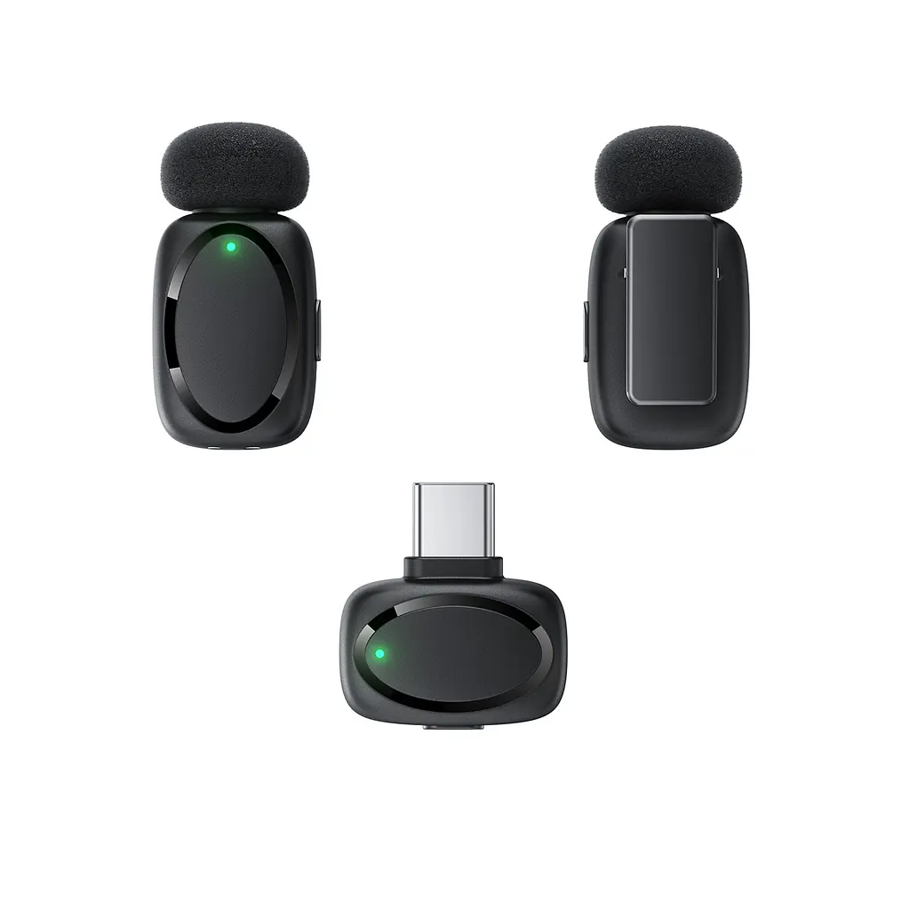 Бездротова мікрофонна система ACEFAST R2 wireless lavalier microphones Black (6974316284901) - фото 5