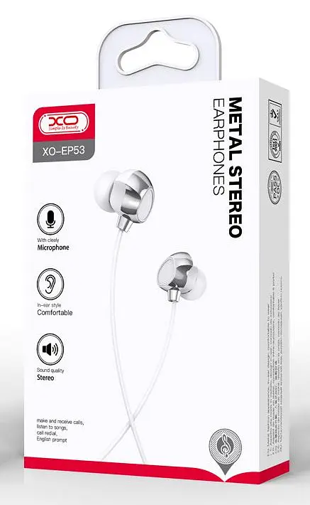 Провідні навушники XO EP53 Wired in-ear earphones Білий - фото 2