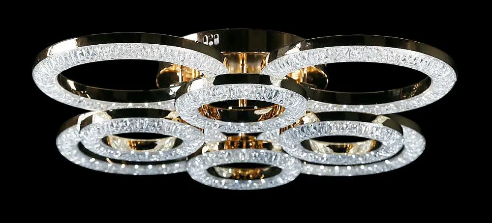 Люстра стельова LED Splendid Ray LT8003/4+4, 200W, золото/білий, сучасний стиль, з пультом, димер - фото 2