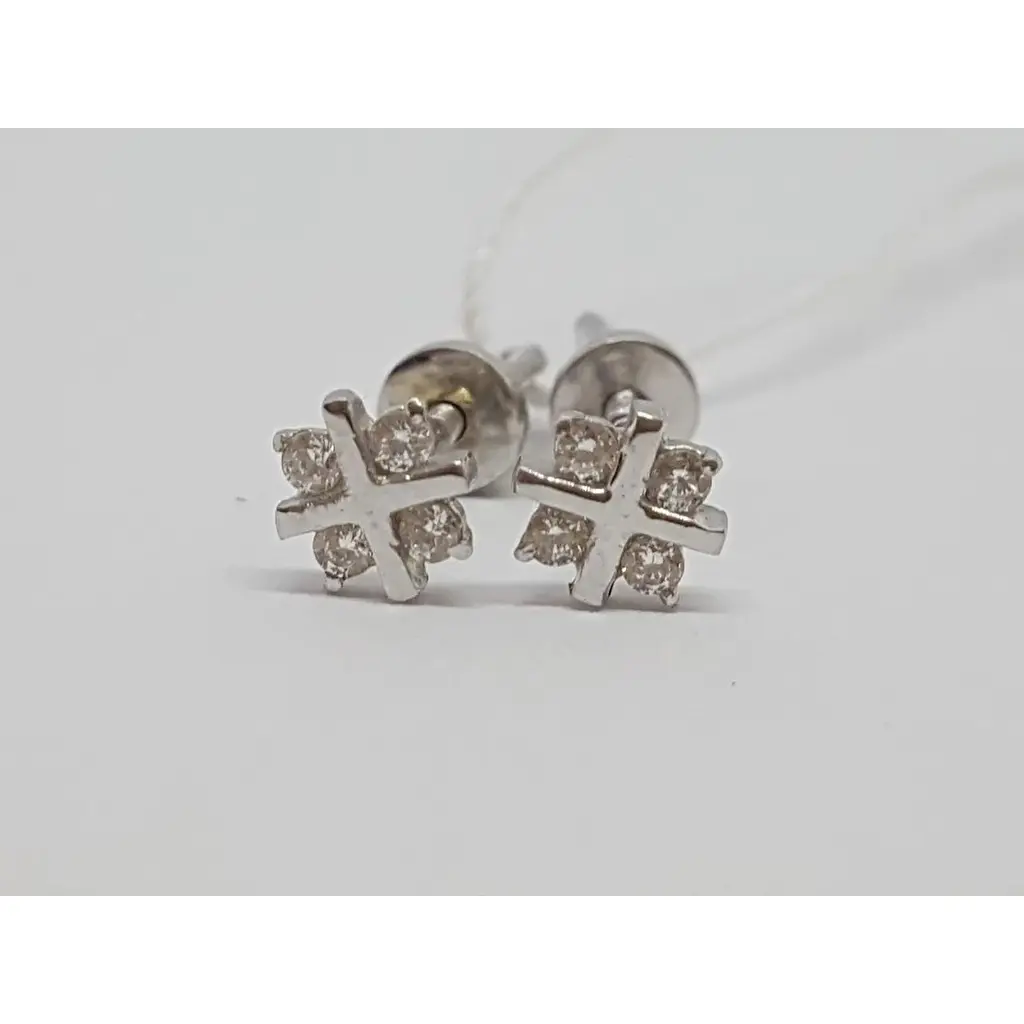 Золотые серьги-пуссеты Гаразд с фианитами. 3533503Б - фото 3