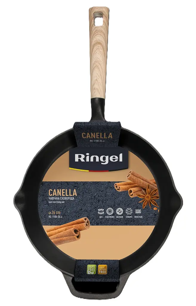Сковорода Ringel Canella чугунная 26 см без крышки (RG-1100-26 ci) - фото 4