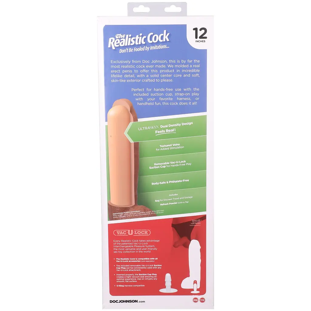 Фалоімітатор Doc Johnson The Realistic Cock ULTRASKYN 12 Inch Hung, 31.8 см - фото 11