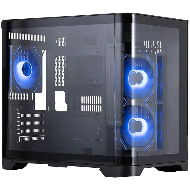 Корпус 1stPlayer UV5, чорний без БП, Mini Tower, Micro ATX/Mini ITX, 2xUSB 3.0, макс. CPU - 157 мм/VGA - 330 мм, 3x120 мм