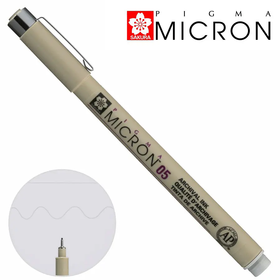 Лінер Sakura PIGMA MICRON (0.5), 0,45 мм сірий світлий