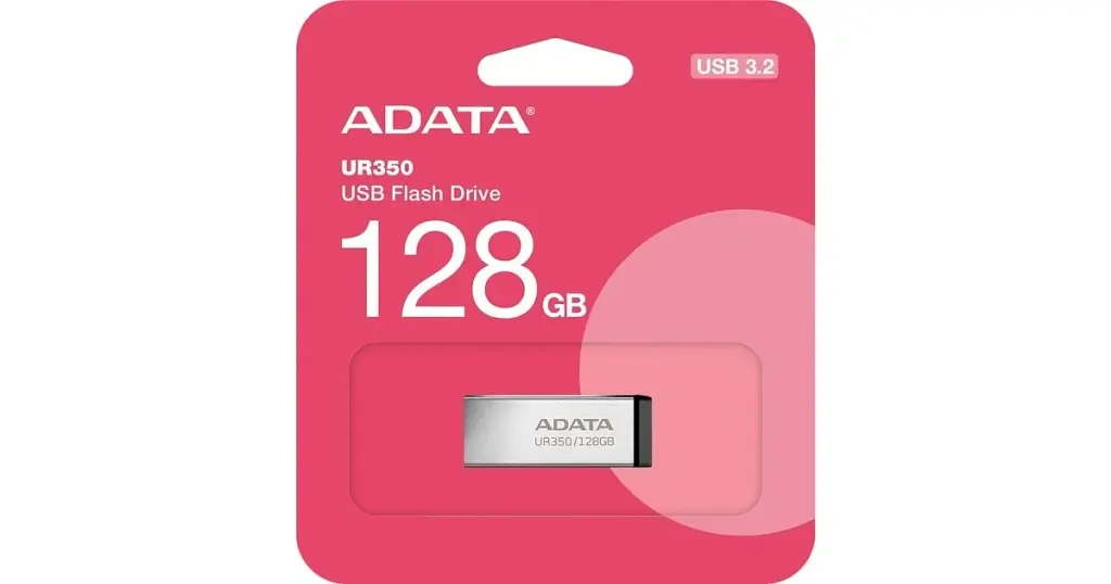 Юсб флешнакопичувач металевий A-DATA UR 350 128Gb USB 3.2 сріблясто чорний - фото 4