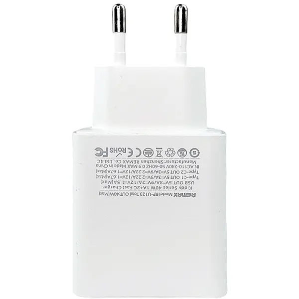 Швидка зарядка для телефону REMAX RP-U123 40Вт PD 1xType-A 2xType-C EC Білий - фото 4