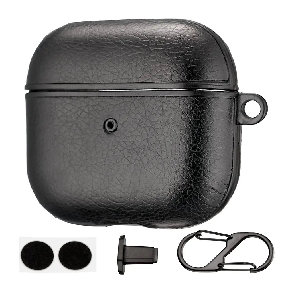 Чохол TPU/PU Leather Case for AirPods 3 Black - фото 3