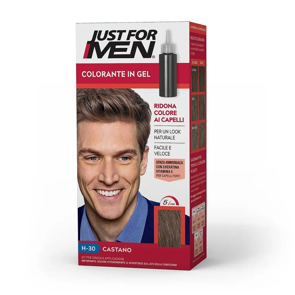 Фарба-гель камуфлююча для волосся Just For Men H-30 каштанова