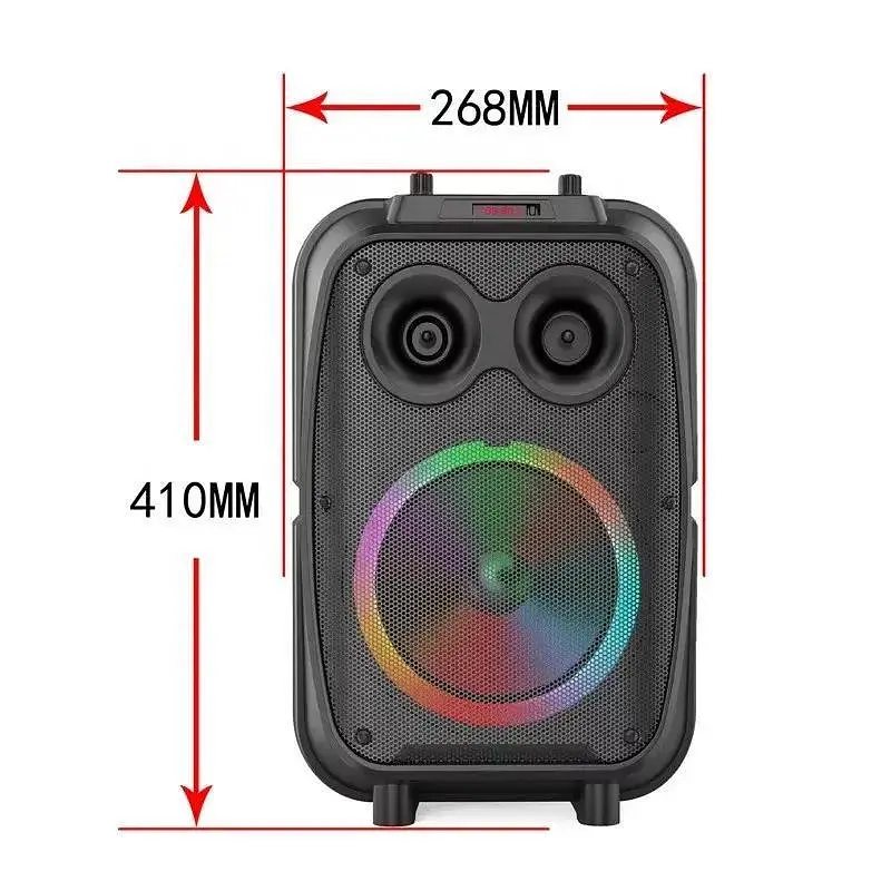 Колонка акумуляторна 8" портативна Bluetooth караоке з мікрофоном та LED підсвічування 20Вт UKC ZQS8120 - фото 5