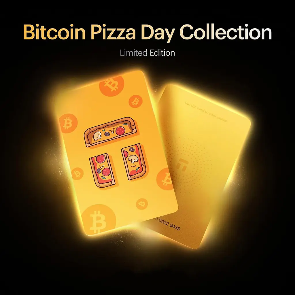 Криптогаманець Tangem Wallet 2.0 Bitcoin Pizza Day 2025 набір з 3 карток (TG-PIZZA) - фото 3