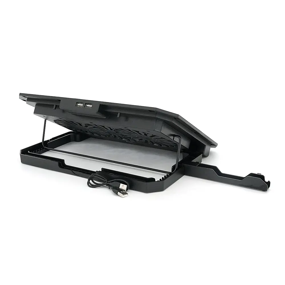 Підставка під ноутбук XSTRIKE XS-11, 10-17", 2*140mm 1300±10% RPM, корпус пластик+алюміній, 2xUSB 2.0, 371x266x30mm, RGB, Box Q20 - фото 3