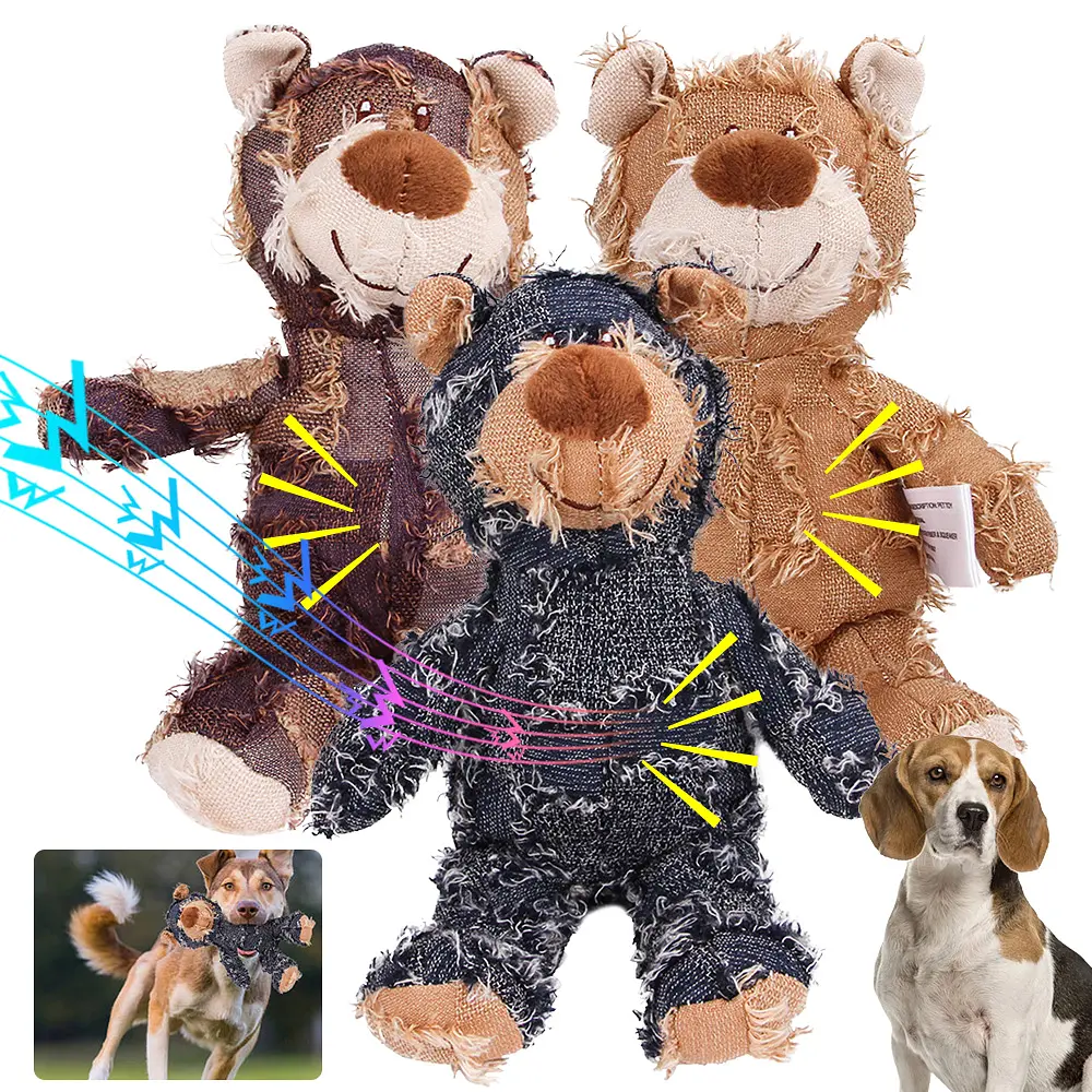 М'яка іграшка для собак Chew Squeak Plush Bear з пищалкою - фото 2