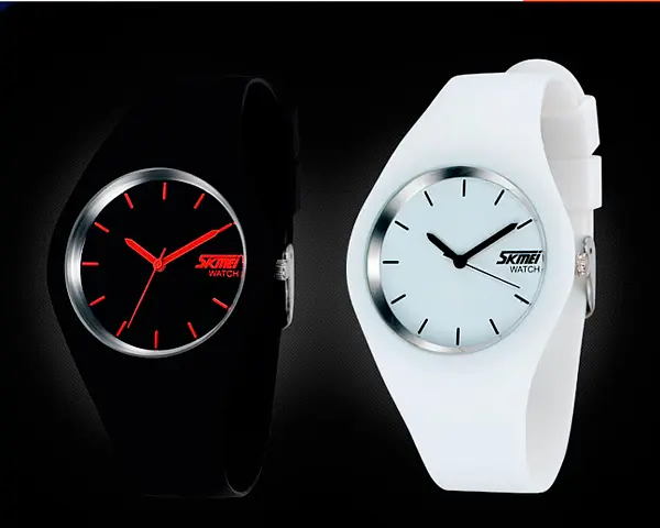 Наручний годинник жіночий Skmei Rubber Black 9068 Чорний (366) - фото 7