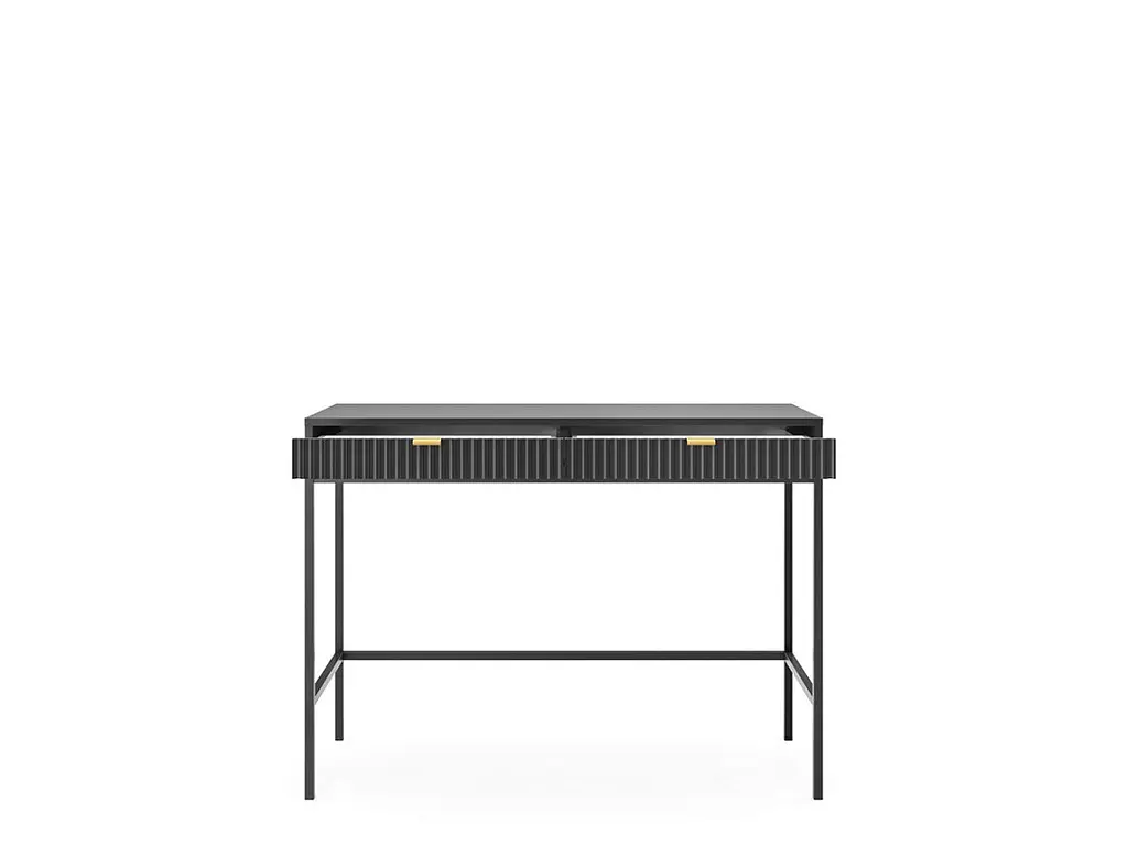 Стіл туалетний Perfect Home Нова / Nova з 2 шухлядами та чорними ніжками T104 Чорний (PFH-091264) - фото 2