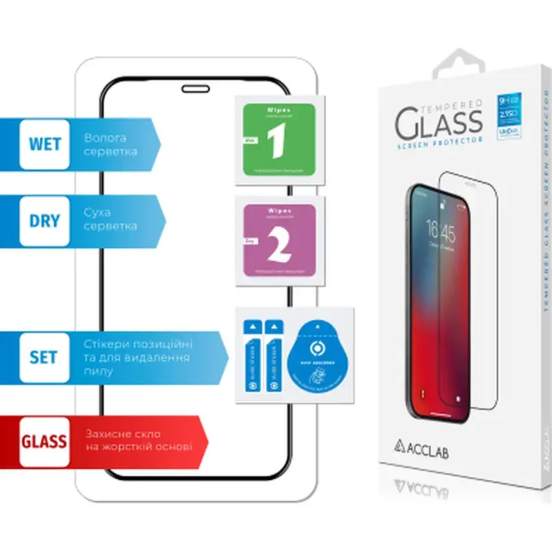 Скло захисне ACCLAB Full Glue Apple iPhone 12 (1283126508219) - фото 6
