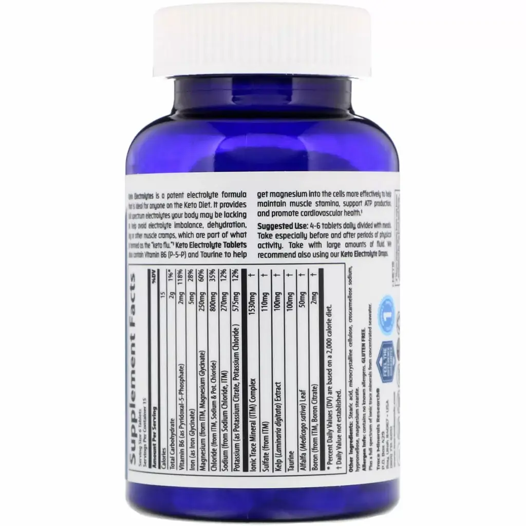 Кето-электролиты Trace Minerals Keto Electrolyte Tablets 90 таблеток - фото 2