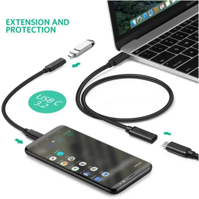Дата кабель USB-C to USB-C 1.0m USB 3.1Gen2 100W US353 Black Ugreen (10387) - фото 2