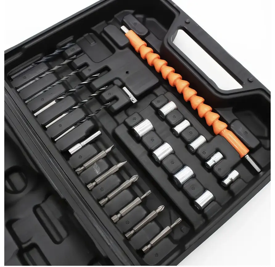 Набір з акумуляторним шурупокрутом із насадками screw driver sets yellow 12 В Повний комплект у валізі! - фото 7