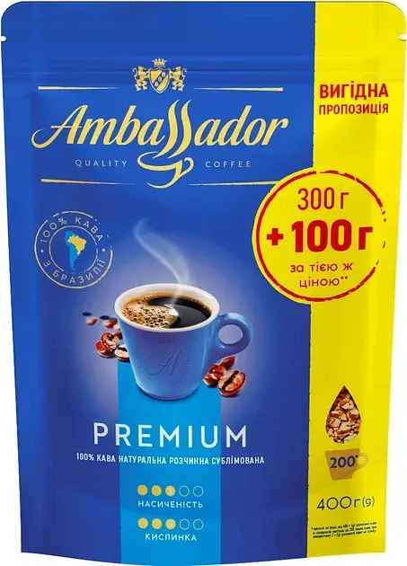 Кава розчинна Ambassador Premium 400 г
