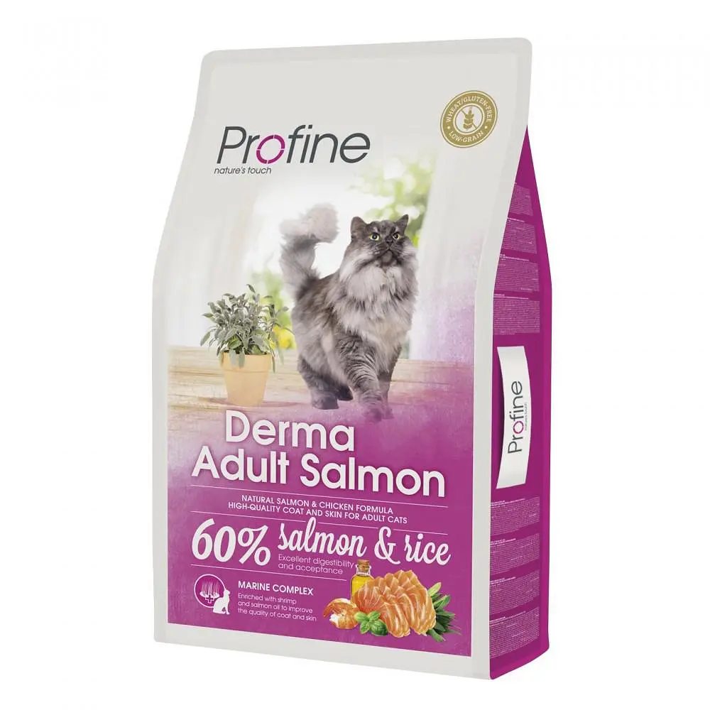 Сухий корм Profine Cat Derma 10 кг для котів вовна яких потребує додаткового догляду (лосось) - фото 2