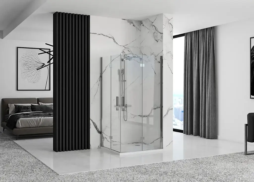 Душова кабіна Rea Molier 2 80x90 chrome REA-K6367 + REA-K8539, Хром, Універсальна, прозорий, хром - фото 2