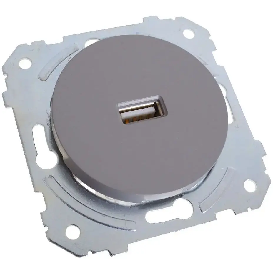Розетка Brille серая WB-1USB Grey (42-290) - фото 4