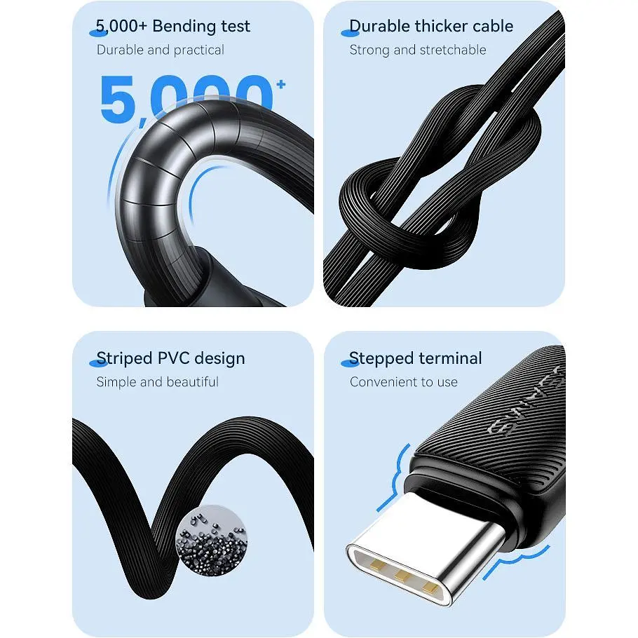 Кабель Usams US-SJ696 USB-C to USB-C 60W 2m White (SJ696USB02) [153982] - фото 4