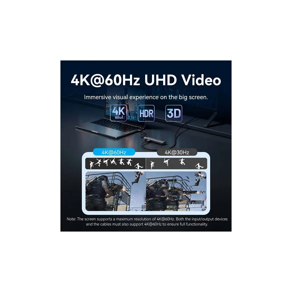 Концентратор VENTION USB-C 9-in-1 HDMI 60Hz + 2xUSB 3.0 + RJ45 + SD/TF + 3.5mm + PD 100W (TGVHB) - фото 5