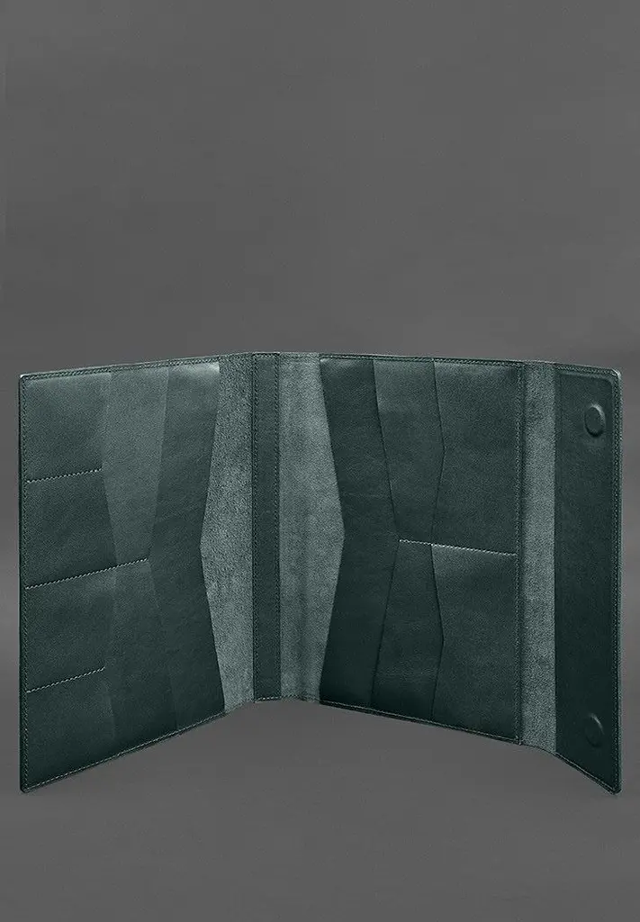 Шкіряна папка для документів "Сімейна" А4 Зелена - фото 4