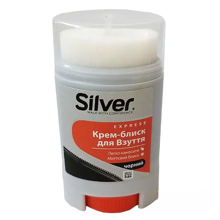 Крем-блиск для взуття Silver Сomfort, олівець, чорний, 50 мл - фото 2