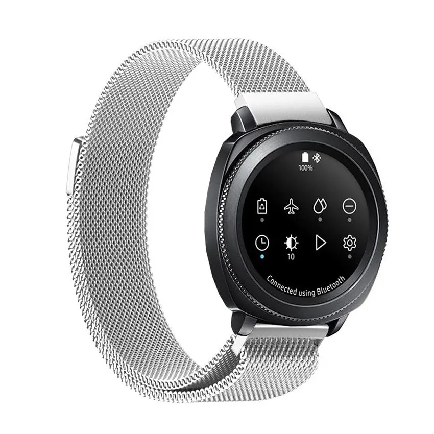 Металлический ремешок Watchbands Milanese Loop для Samsung Gear Sport Samsung Galaxy Watch 42mm серебряный (WB0012MILANSESILVER) - фото 2