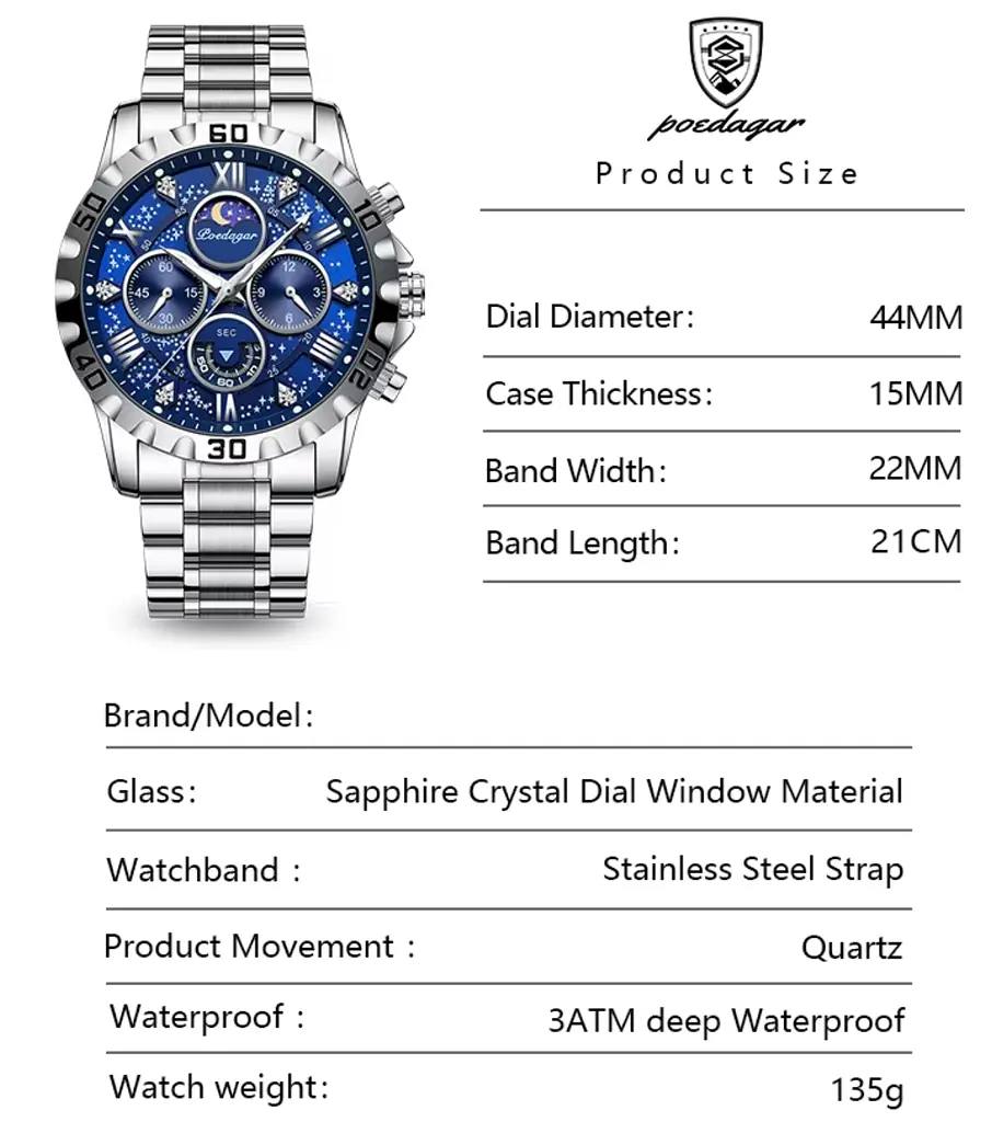 Годинник Poedagar MoonLight - фото 9